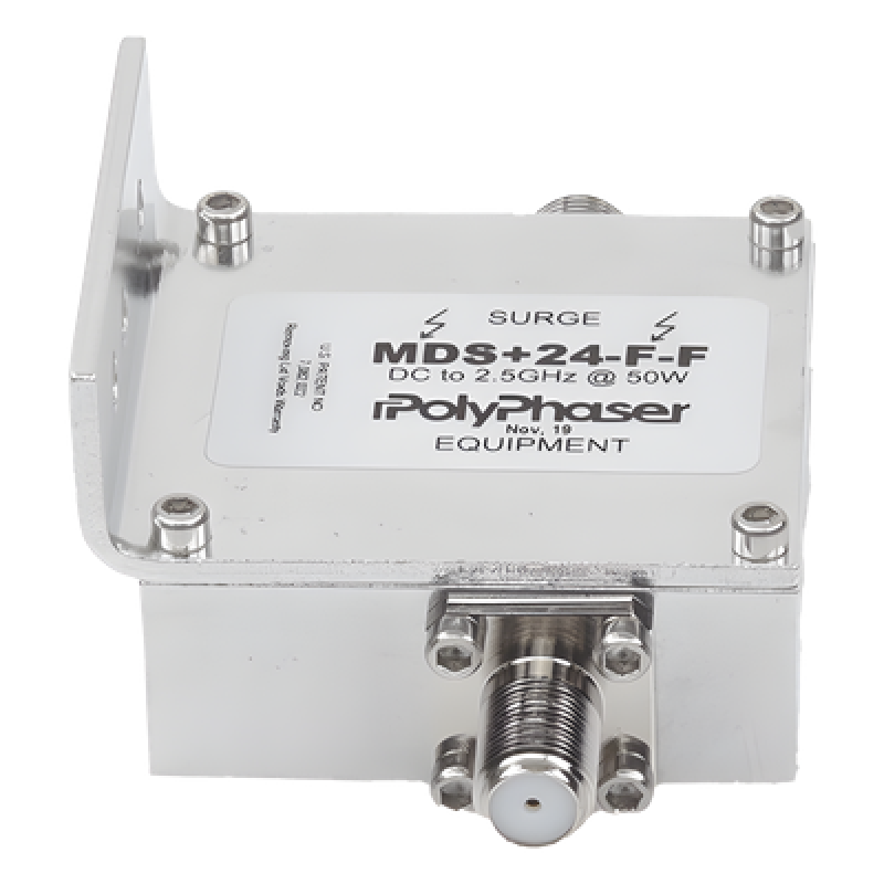 Protector RF Coaxial A 75 Ohms +24VDC Con Conector F Hembra De 300 MHz - 2.5 GHz