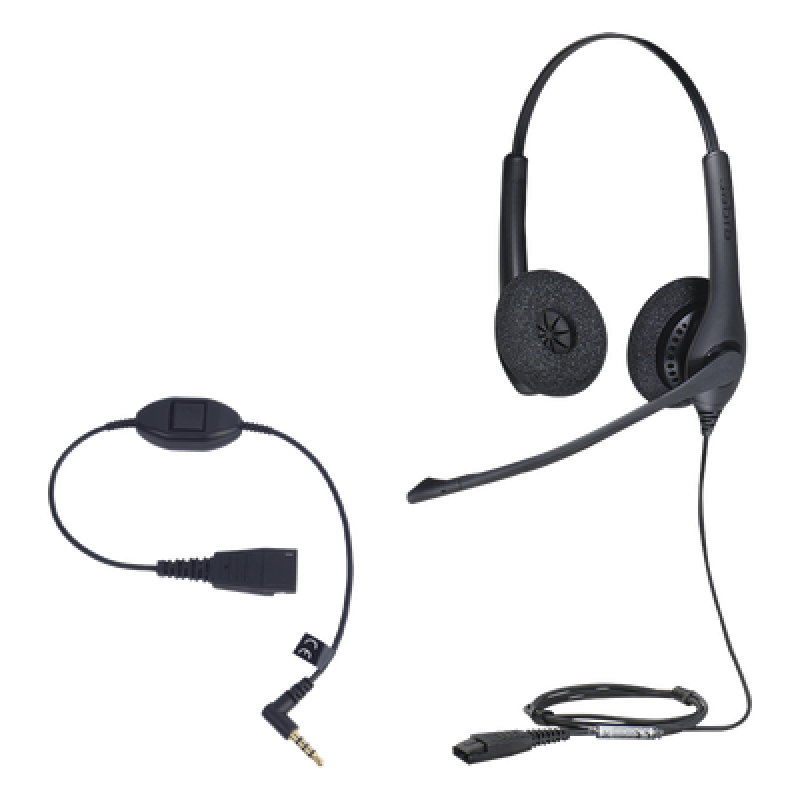 KIT, Diadema con cancelación de ruido, con accesorio para conexiones 3.5mm Incluye modelos BIZ-1500-DUO-QD y MOBILE-QD-35MM-S