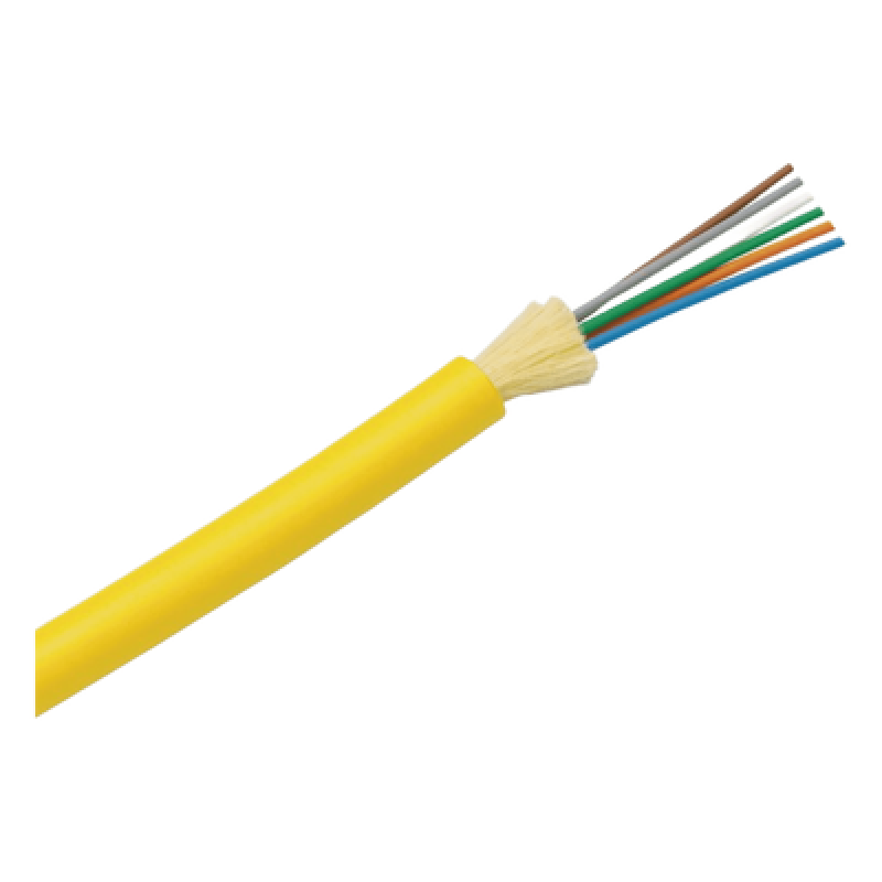 Cable de Fibra Óptica de 6 Hilos, Monomodo OS2 9/125, Interior, Tight Buffer 900um, No Conductiva (Dieléctrica), OFNR (Riser), Precio Por Metro