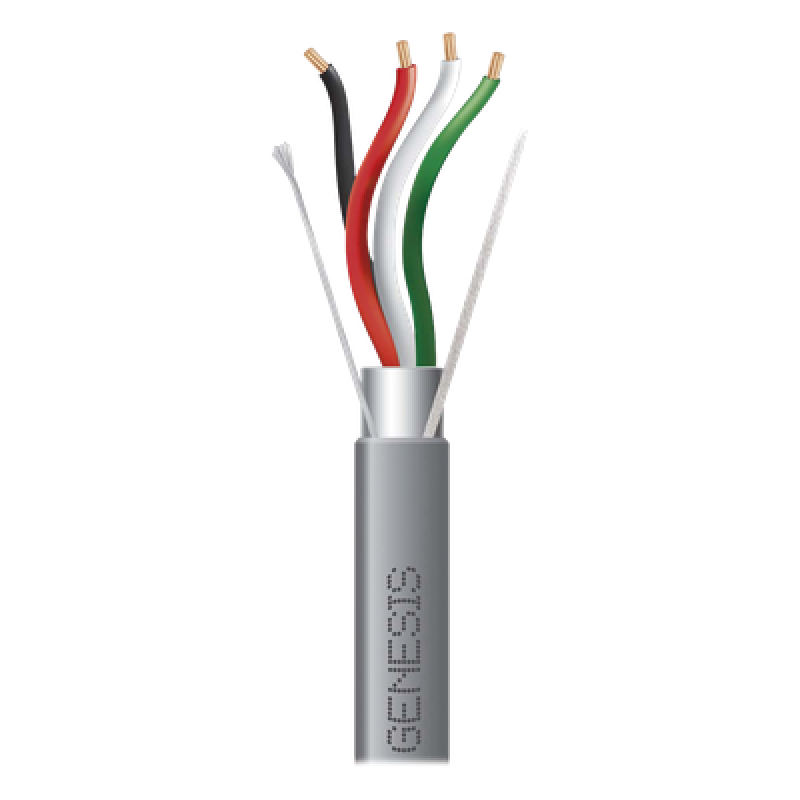 Bobina de 305 m (1000 ft) / Cable para Alarma 4x18 AWG / Blindado / Riser / Gris