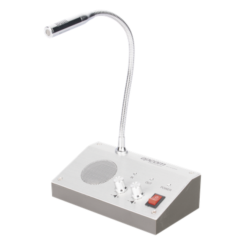Sistema de Intercomunicación | Ideal para Ventanillas | Audio de voz de dos vías | 12V/1A 3W | Micrófono Interior + Micrófono Exterior
