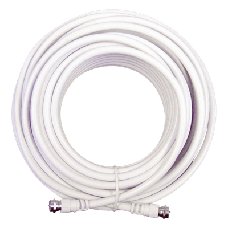 Jumper Coaxial con Cable Tipo RG-6 en Color Blanco de 15.24 Metros (50 Pies) de Longitud y Conectores F Macho en Ambos Extremos. 75 Ohm de Impedancia.