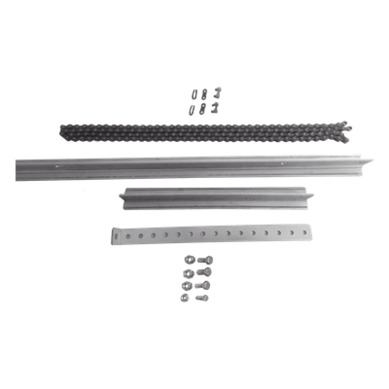 Extensión de Riel Tipo T para Portones / 1 Metro / Cadena de Alta Resistencia 2 mts / Conector Modular para Múltiples Secciones / Compatible con ACCESSRAILT3 / Bracket y Tornillería Incluidos