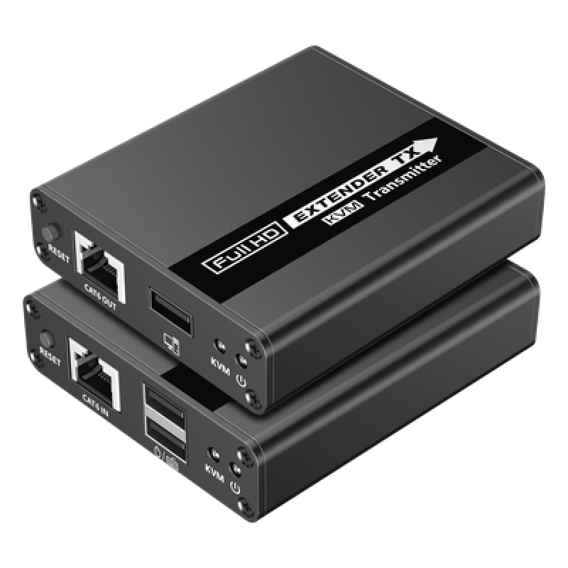 Kit extensor KVM (HDMI y USB) | 40m a 4k@30Hz | 70m a 1080P@60Hz | Cat 6, 6a y 7 | CERO LATENCIA | HDR | Salida Loop | Salida de audio de 3.5mm |