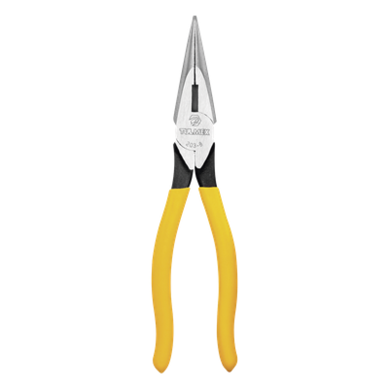 Pinza de Punta Cónica con Corte / 8 Pulgadas / Trabajo Pesado / Mordazas Estriadas / Mangos PVC