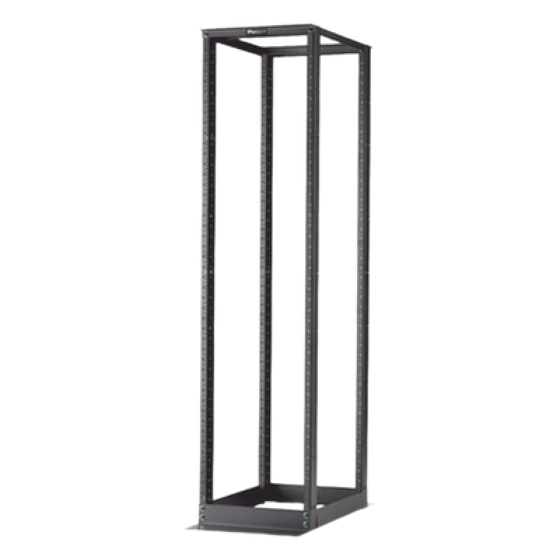 Rack de Cuatro Postes Estándar de 19", Rieles Numerados y Roscados #12-24, Profundidad Máxima de 23 in, 45 Unidades de Rack, Color Negro