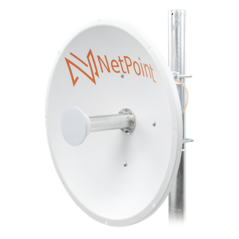 Antena Direccional de alto rendimiento / diámetro de 60 cm / 4.9-6.4 GHz / Ganancia 30 dBi / SLANT de 45 ° y 90 ° / Ideal para 30 km / Conector N-Hembra / Montaje y jumpers incluidos.