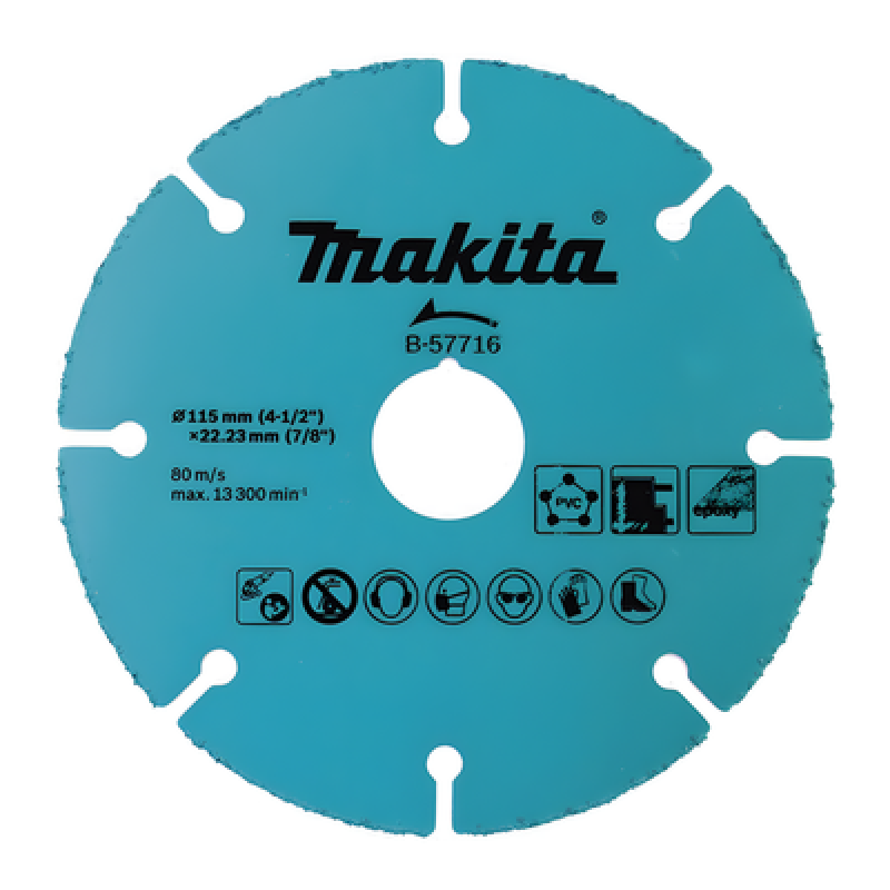 Disco de carburo de tugsteno 4 1/2" multi-material para esmeriladora, Ideal para Yeso y Epóxicos.