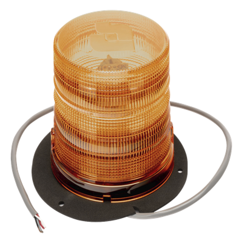 Estrobo LED / Ámbar / Montaje Permanente / 12-24 VCC / 360° Visibilidad / 16.8 x 14 cm / Doble Flasheo