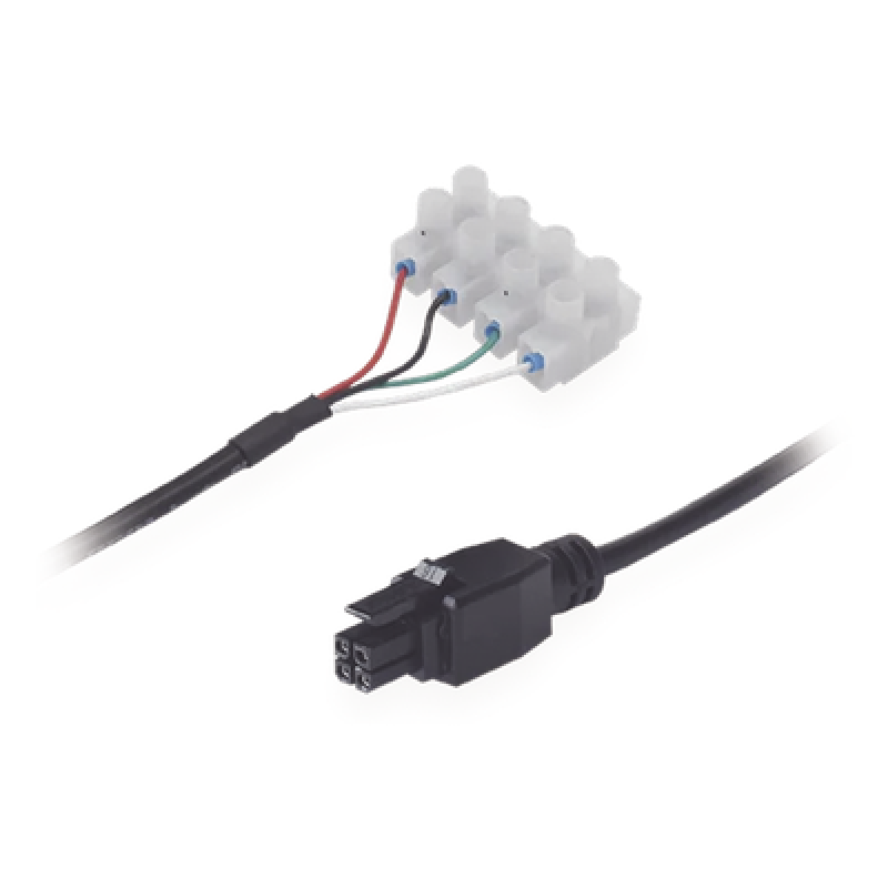 Cable de Potencia / Terminal de Tornillo 4 Vías / Conector 4-Pin 3 mm / 26 AWG / 2000 mm (6.56 ft) / Codificación por Color