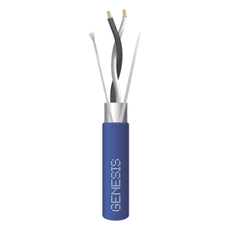 Bobina de 305 Metros (1000 Pies) / Cable 2 x 22 AWG / Color Azul / Blindado / Plenum / Trenzado para Aplicaciones de Transmisión de Datos a Alta Velocidad para Automatización, EIA-485, BACnet y Otros Sistemas de Comunicación