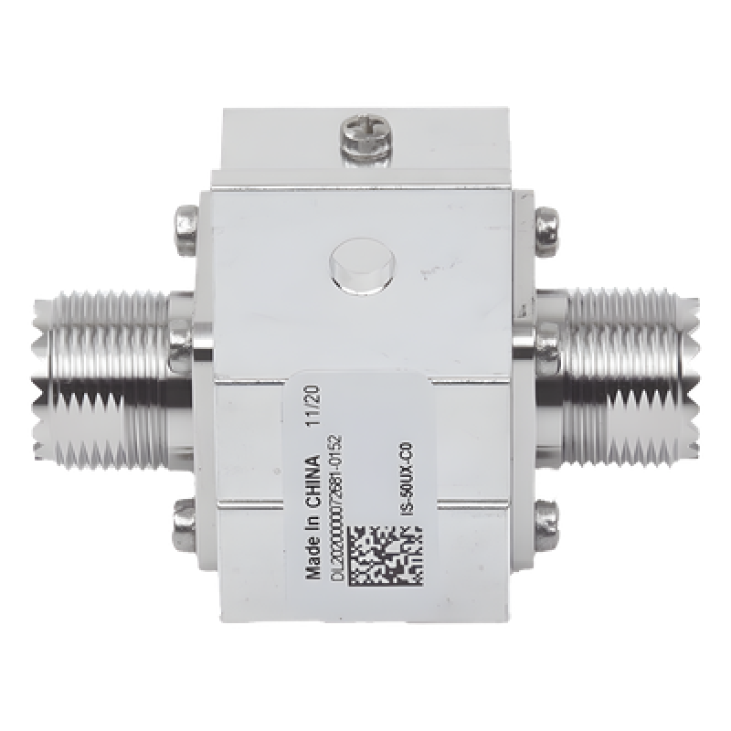 Protector RF Coaxial Contra Descargas Atmosféricas Para 1.5 a 700 MHz Con Ceja Lateral y Conectores UHF Hembra