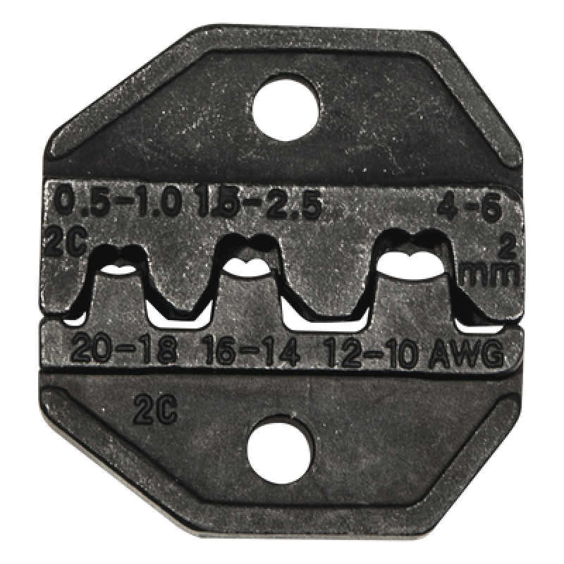 Matriz Ponchadora, Terminales sin Aislamiento o de Cilindro Abierto, 10-20 AWG. Compatible con Pinza Ponchadora VDV200-010