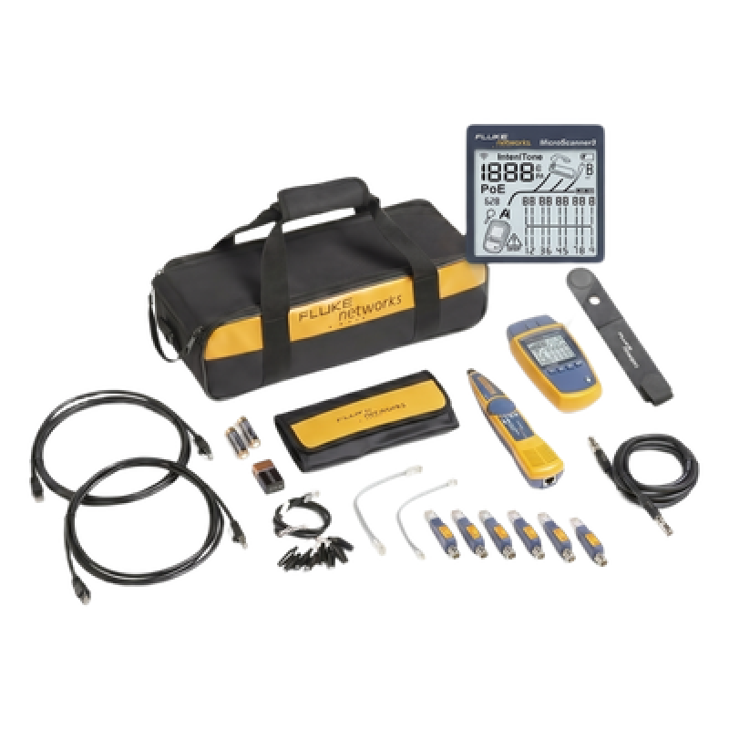 Kit Profesional de Verificador de Red MicroScanner2, para Comprobación de Redes de Voz, Datos y Video, con Pantalla LCD Retroiluminada