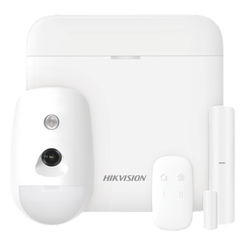 (AX PRO) KIT de Alarma AX PRO con GSM (3G/4G) / Incluye: 1 Hub / 1 Sensor PIR con Cámara / 1 Contacto Magnético / 1 Control Remoto / WiFi / Compatible con Hik-Connect P2P