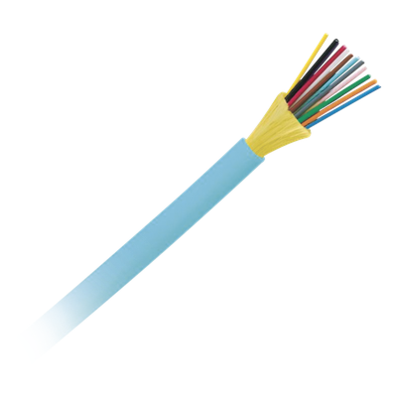 Cable de Fibra Óptica / 12 Hilos / Multimodo OM4 50/125 / Tight Buffer 900μm / Interior / OFNP Plenum / Dieléctrico / Precio Por Metro
