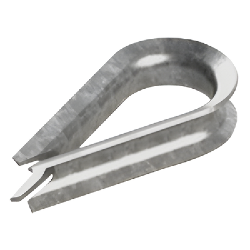 Guardacabo para Cable de Acero / 3/8" (9.5 mm) / Resistencia 4900 kg / Galvanizado por Inmersión / Diseño Ovalado