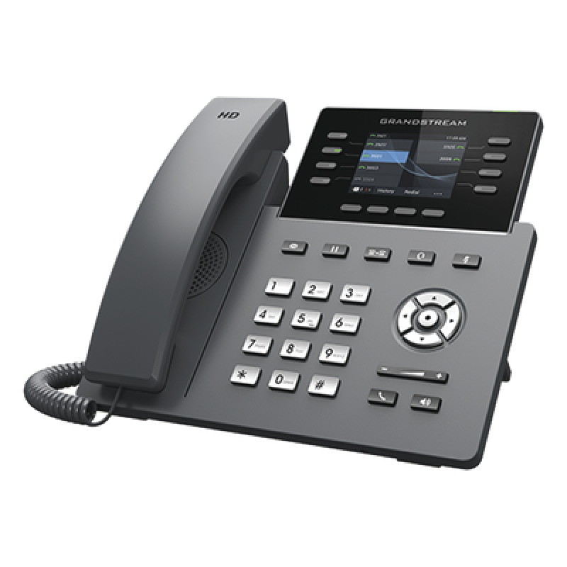 Teléfono IP Wi-Fi, Grado Operador, 8 líneas SIP con 4 cuentas, pantalla a color 2.8", puertos Gigabit, Bluetooth, PoE, codec Opus, IPV4/IPV6 con gestión en la nube GDMS