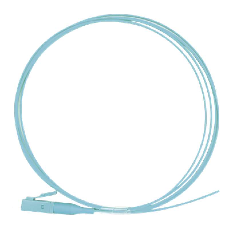 Pigtail de Fibra Óptica Simplex LC, PVC, OM3 50/125, Aqua, 1 Metro (3.28 Pies)
