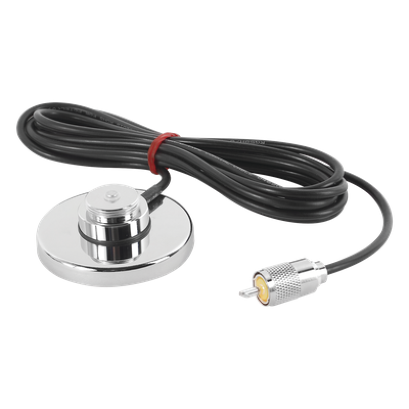 Montaje Magnético para Antenas de 3/4"(NMO), 3.5 m de Cable RG58U y Conector UHF (PL259) Macho.