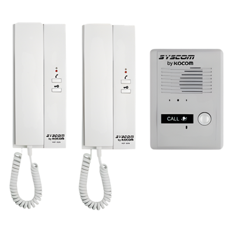 Kit de Audio Portero / 2 Auriculares / Frente de Calle Metálico / Montaje Pared o Escritorio / 0.5W-3.3W