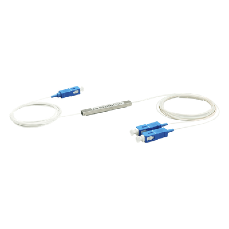 Splitter (Divisor Óptico) tipo PLC, de 1x2, conectores SC/UPC