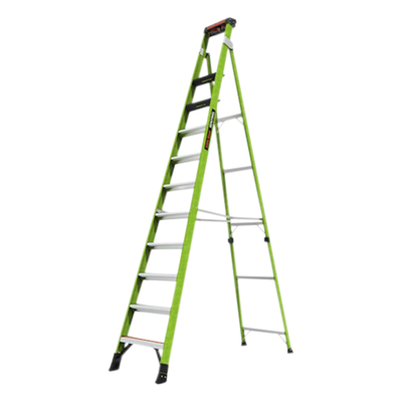 Escalera Industrial / Fibra de Vidrio / 3.65 m (12 ft) / Capacidad 170 kg / Tipo IAA / Doble Modo / Almohadilla Giratoria