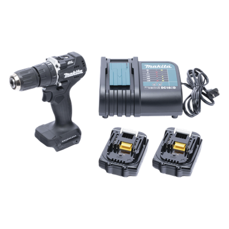 Rotomartillo/Taladro Inalámbrico SIN CARBONES, Broquero de 1/2", 1,700 RPM, 18V⎓, Torque: 40 N.m C/2 Bat. (1.5Ah) y Cargador.