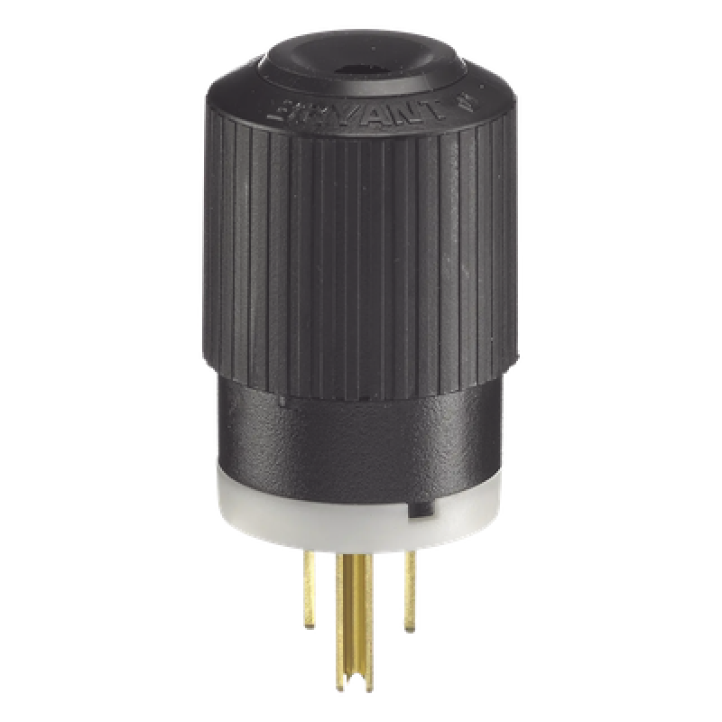 Clavija Negra 15 A 125 V CA 2 Polos 3 Hilos (NEMA 5-15P).