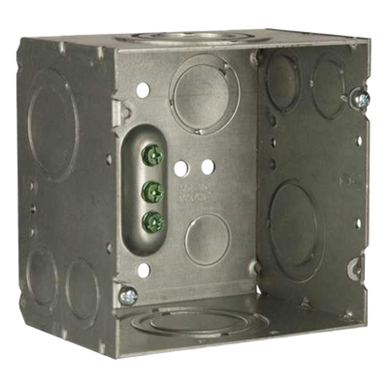 Caja Cuadrada 4- 11/16" x 4 11/16"/ Profundidad de 3-1/4"/ 2 Entradas 1", 1 1/4", 1 1/2", 2", 2 Entradas 1"-1 1/4", 2 Entradas 3/4 "- 1", 4 Entradas 1/2" - 3/4", 2 Entradas 1/2".