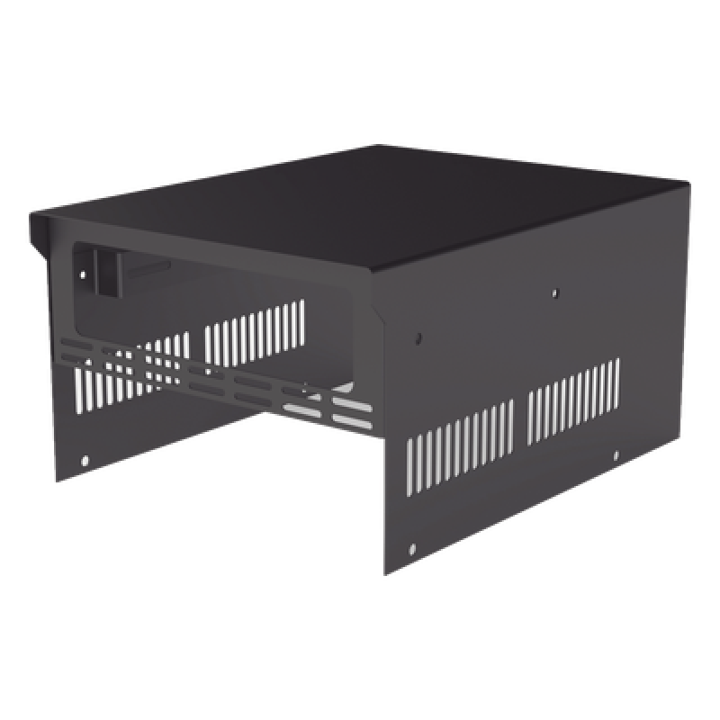 Gabinete de acero en color negro, para usar como base con radio aéreo IC-A120 y fuente de alimentación SEC1223