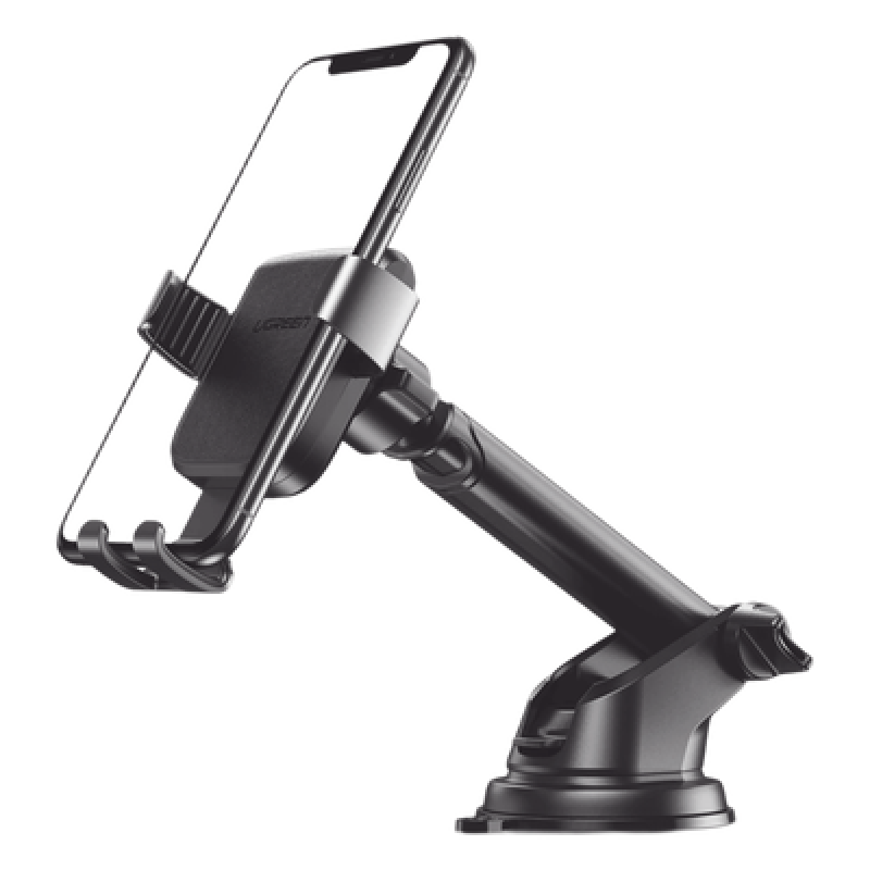 Soporte de Celular para Automóvil / Ventosa con Succión Fuerte / Rotación 360° / Brazo Telescópico Ajustable / Compatible 4.7'' a 7'' / Sujeción por Gravedad