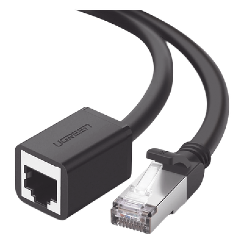 Cable de Extensión Ethernet Cat6 / F/UTP / Macho a Hembra / 3 Metros (9.84 Pies) / 1000Mbps / 250MHz / Cobre / Negro