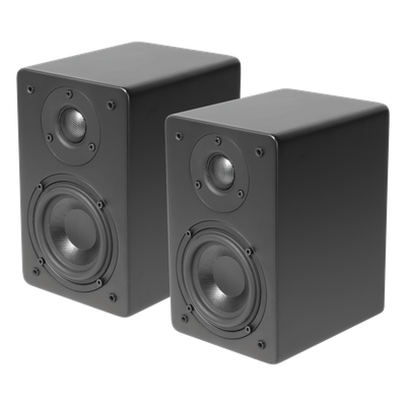 PAR de Altavoces de Estantería | Woofer de 4'' | Tweeter de 1 | Acabado negro mate | 40 watts | 8ohms
