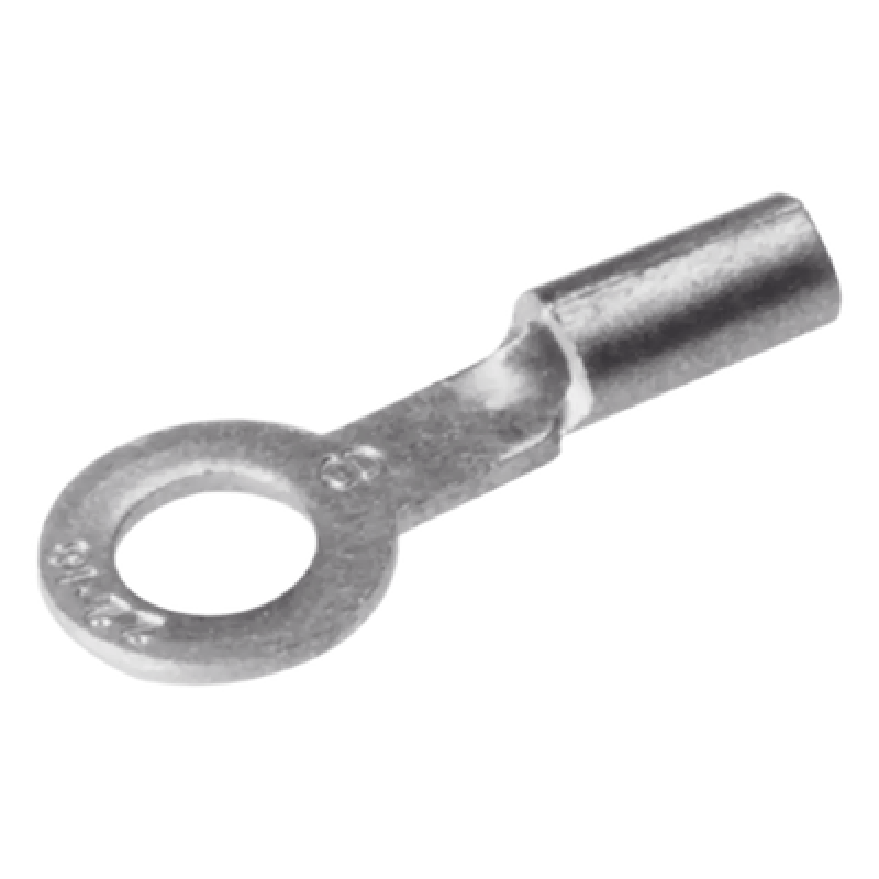 Terminal de Ojillo / Calibre 12-10 AWG / Tornillo 3/8" (10 mm) / Barril Largo / Galvanizado Electrolítico