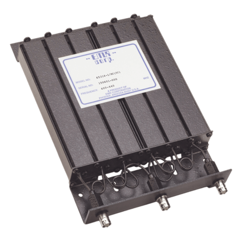 Duplexer / Rechazo de Banda / 400-440 MHz / 4.6-6 MHz Sep. / 50 W / BNC Hembra / 6 Cavidades / 1.25x6x9.5 in