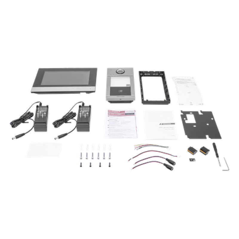 Kit de Videoportero IP PoE Estandar con llamada a App de Smartphone (Hik-Connect) / Apertura con Tarjeta MIFARE / Frente de calle IK08 & IP65 / Soporta 2 puertas