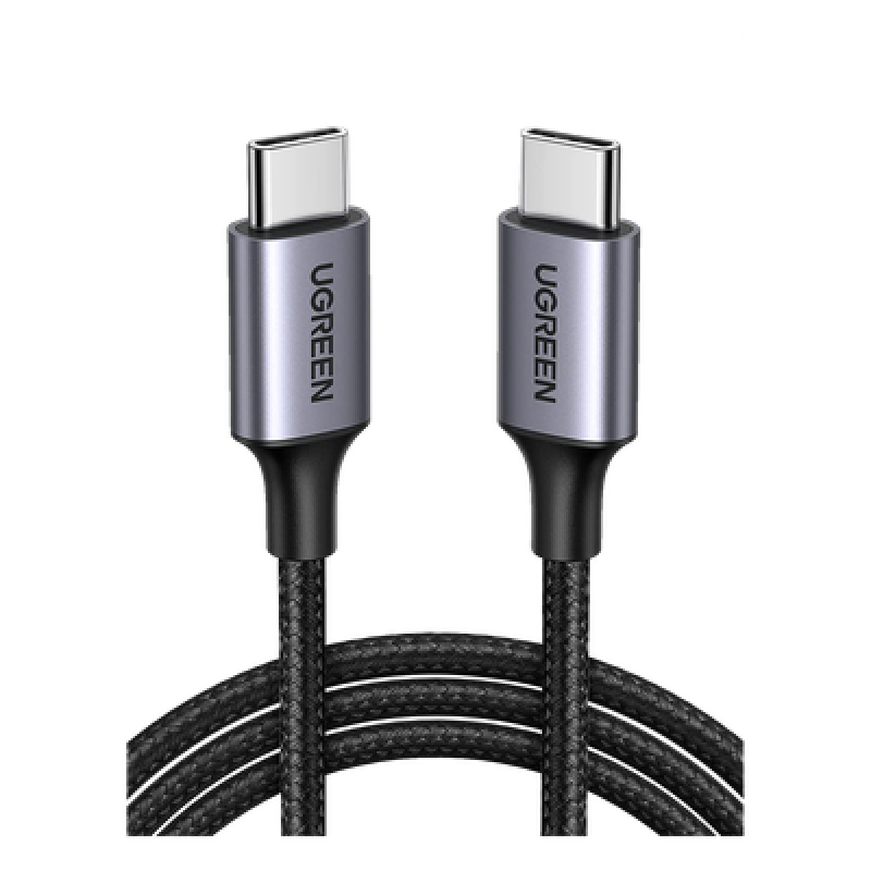 Cable USB-C a USB-C | 2 Metros (6.56 Pies) | Transferencia de Datos de 480 Mbps | Carga Rápida de Hasta 60W | QC 4.0/3.0/2.0 | PD3.0 | FPC | AFC | Protección Integrada | Caja de Aluminio | Nylon Trenzado | Color Negro