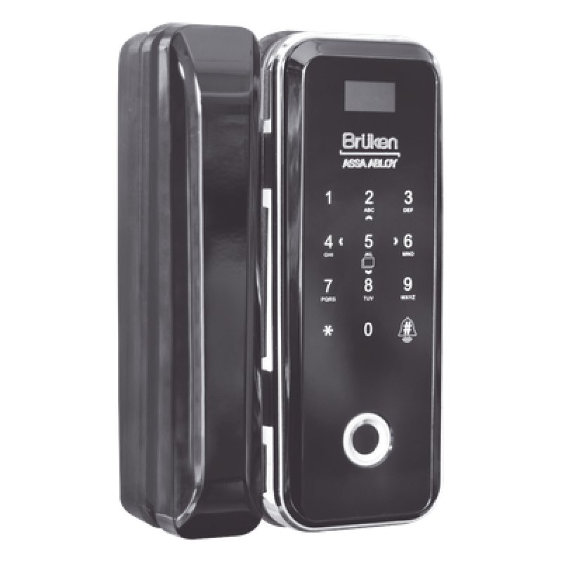Cerrojo Electrónico / Lector de Huella / Tarjeta y Teclado / 99 Usuarios / Puerta Vidrio 12 mm / Batería AA