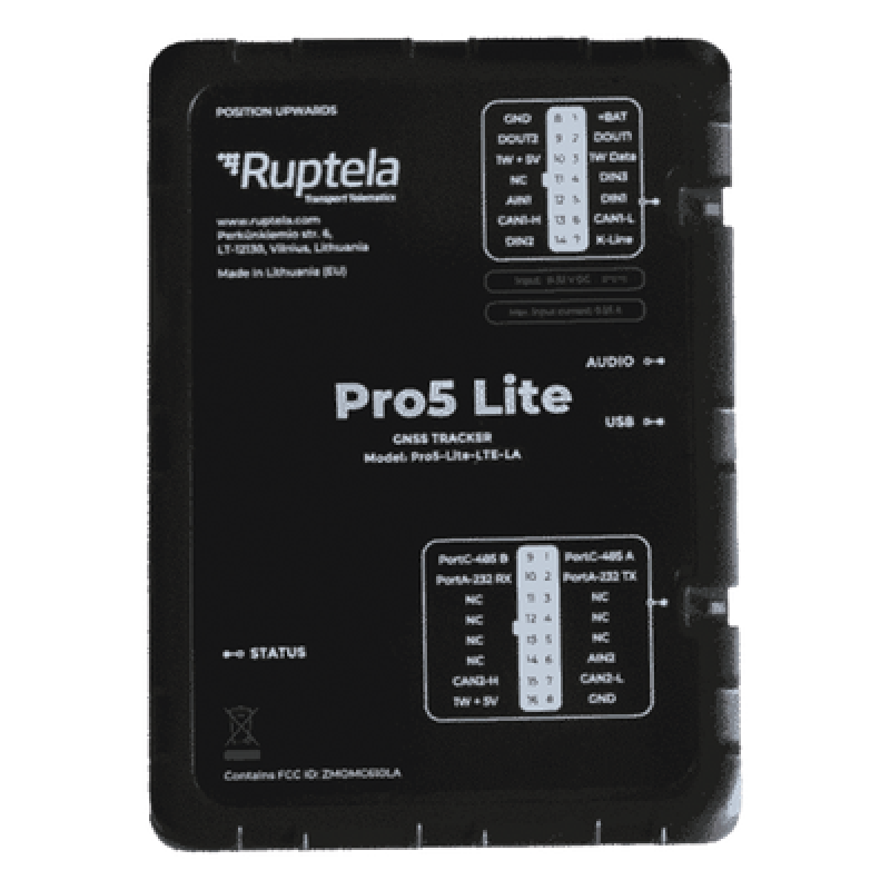 Localizador GPS Vehicular / LTE Cat1 (4G) y GSM 2G / CAN Bus FMS J1708 J1939 / Detección de Jammer con Paro de Motor / BLE 5.0 / 9-32 V DC