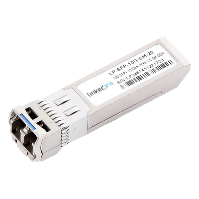 Transceptor Óptico SFP+ (Mini-Gbic) / Monomodo 1310 nm / 10 Gbps / 10GBASE-LR / Conectores LC/UPC Dúplex / DDM / Hasta 20 km