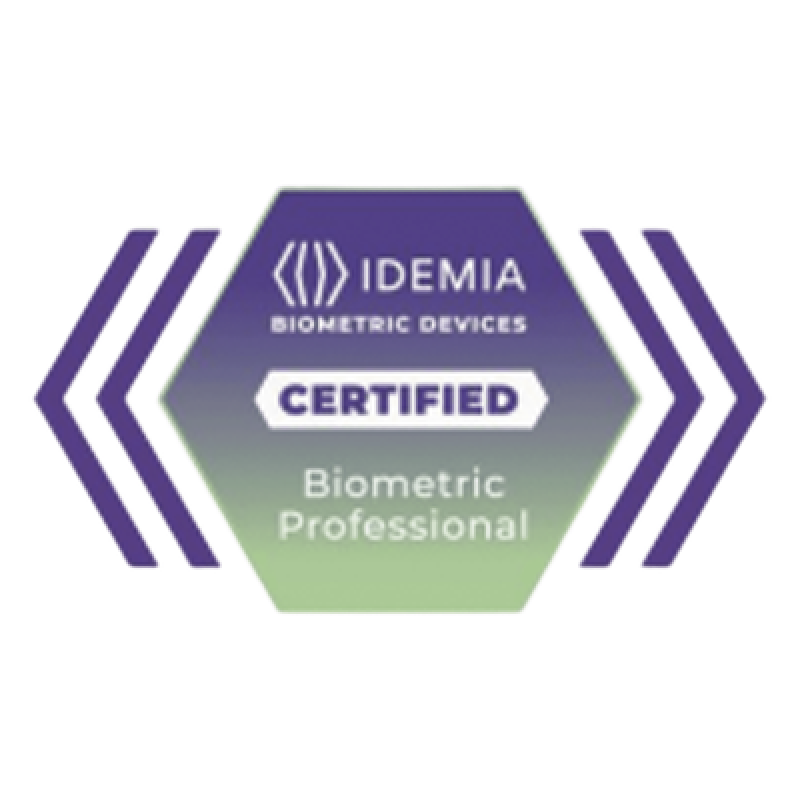 Certificado Idemia Profesional Biométrico , membresía de 2 años con acceso al módulo de ventas 24/7 a la plataforma de aprendizaje de dispositivos biométricos de IDEMIA.
