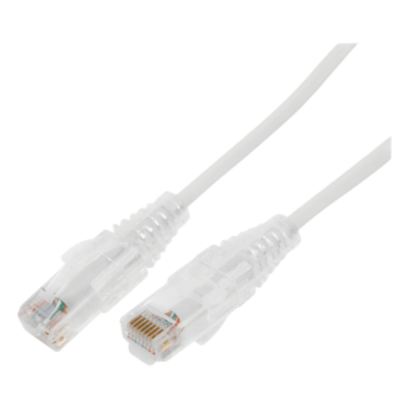 Cable de Parcheo Slim UTP Cat6A - 1 Metro (3.28 Pies) Blanco, Diámetro Reducido (28 AWG)