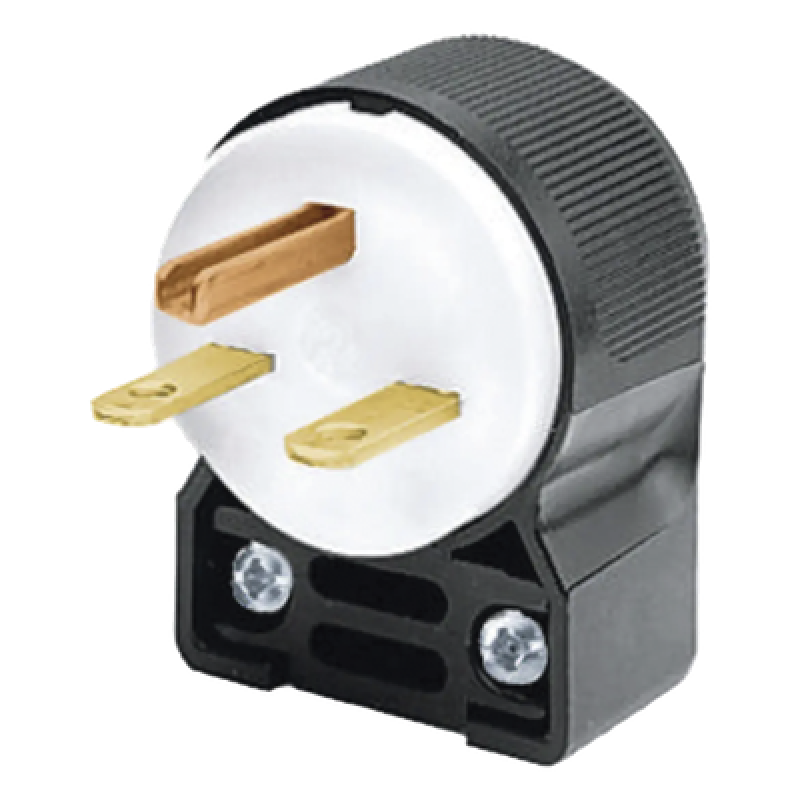 Clavija Entrada Recta En Angulo/ 15A 250V/ 2 Polos 3 Hilos/ Nema 6-15P/ Grado Industrial- Comercial.