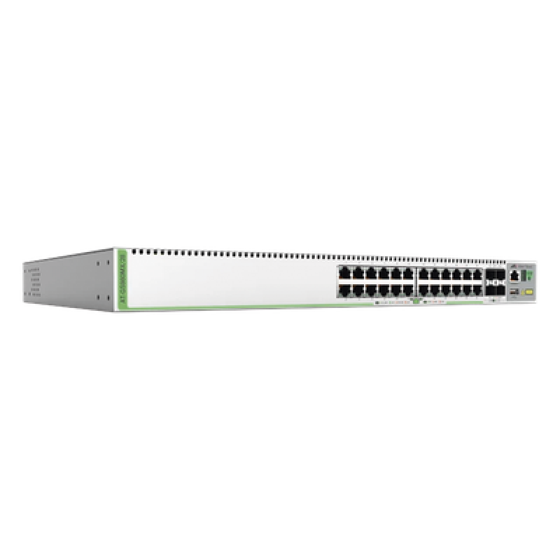 (GS980MX/28) Switch Stack L3, 24 puertos 10/100/1000-T, 4 Puertos SFP+ 10G, Fuente de poder fija