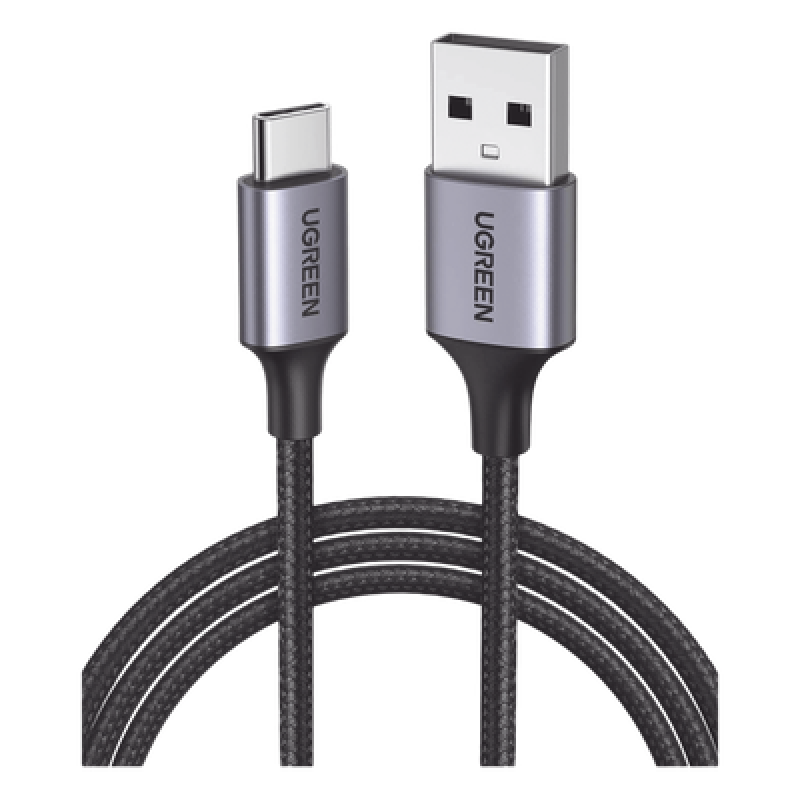 Cable USB-A a USB-C | 2 Metros (6.56 Pies) | Transferencia de Datos de 480 Mbps | Carga Rápida | QC 4.0/3.0/2.0 | FPC | AFC | Protección Integrada | Caja de Aluminio | Nylon Trenzado | Color Negro