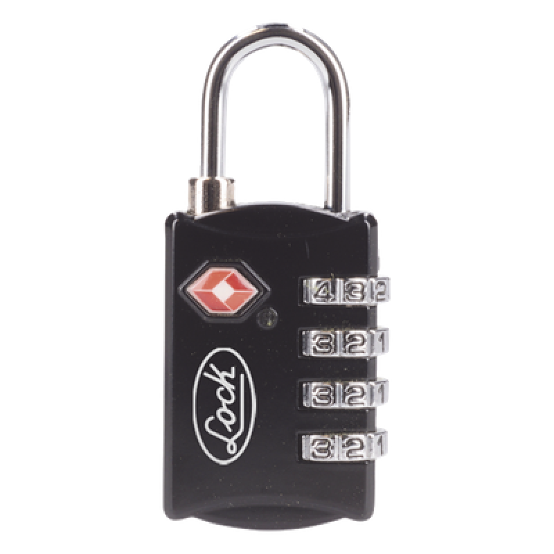 Candado de Combinación Maletero Negro TSA / Medida 30 mm/ / Nivel de seguridad 3 / Discos Programables.