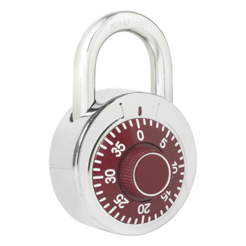 Candado de Combinación / Cuerpo 50 mm / Seguridad Nivel 3 / Gancho 7.5 mm / 3 Discos / Acero Cromado