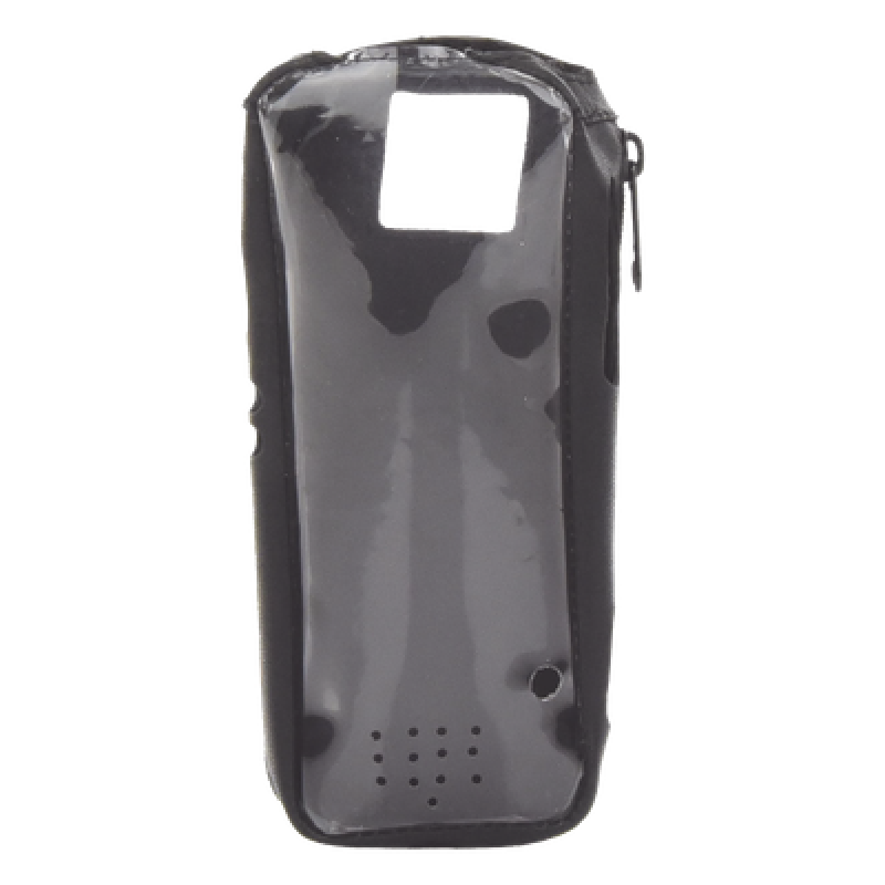 Funda Reforzada en Piel para Cinto, con Cierre y Amplio Visor Frontal Transparente para Radios Aéreos IC-A25.