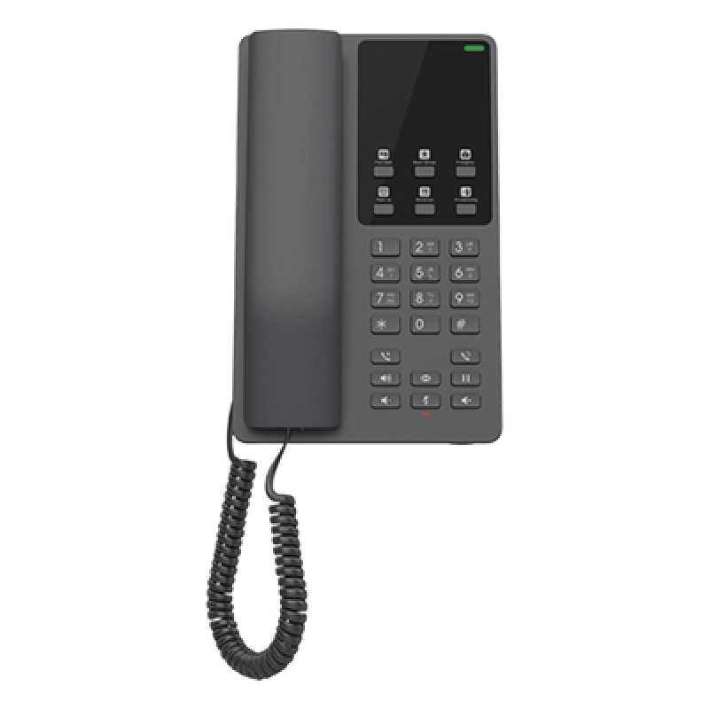 Teléfono IP Hotelero / Wi-Fi Dual Band 802.11ac / 2 Líneas SIP / Audio HD Opus / 6 Teclas Programables / 10 Marcación Rápida / Gestión en la Nube